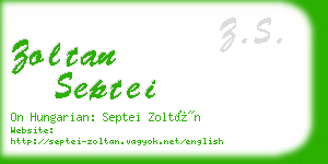 zoltan septei business card